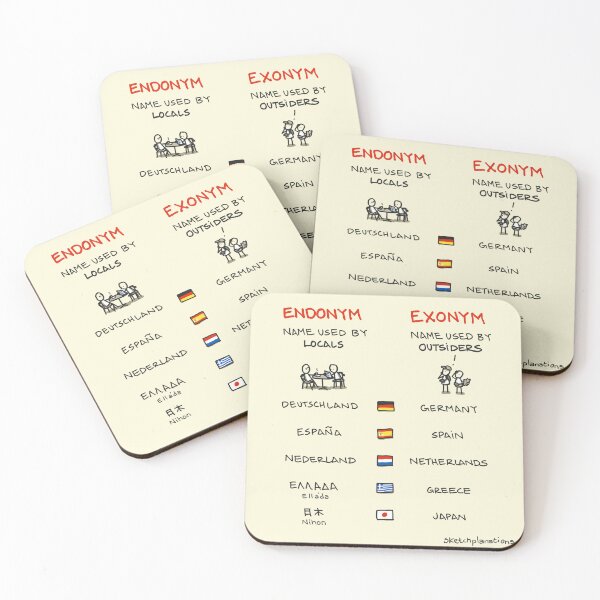 Item preview, Endonym and exonym designed and sold by Sketchplanations.