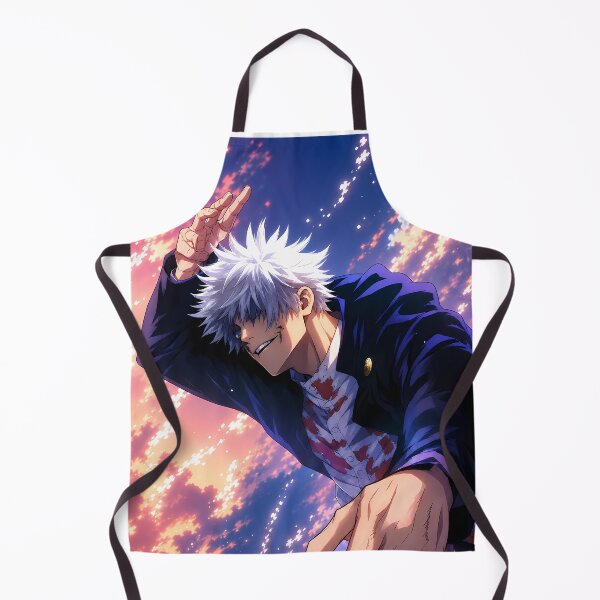 Item preview, White Haired Sorcerer Battle Pose Anime Sunset Sky Sparkle Art Print designed and sold by MugenAnime.