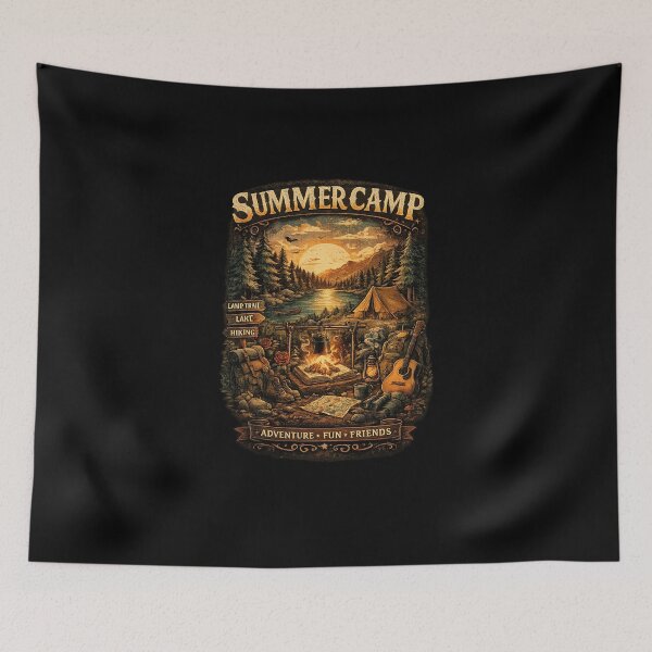 Item preview, Summer Camp T-Shirt – Vintage Camping Design, Retro Outdoor Adventure Tee, Lake Campfire Hiking Nature Shirt designed and sold by Artimax-Studio.
