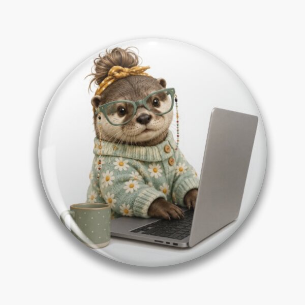 Artikelvorschau, Otter mit seinem Laptop entworfen und verkauft von Snurly.