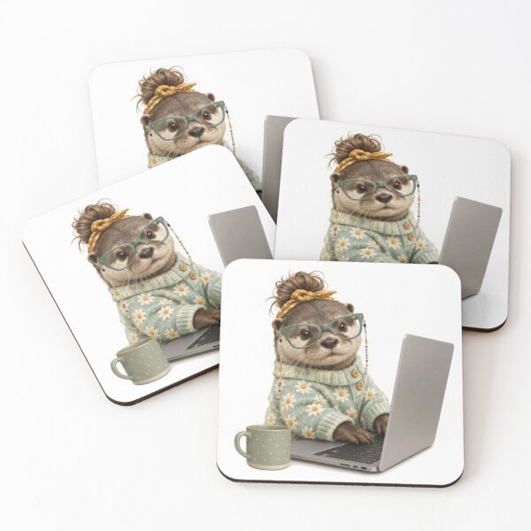 Item preview, otter with his laptop designed and sold by Snurly.