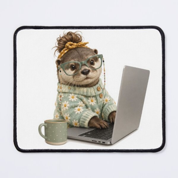 Item preview, otter with his laptop designed and sold by Snurly.