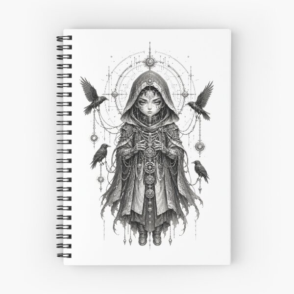 Item preview, Raven Data Monk – Dark Cyber Monk of Crows and Sacred Circuits designed and sold by ShadowSpriteArt.