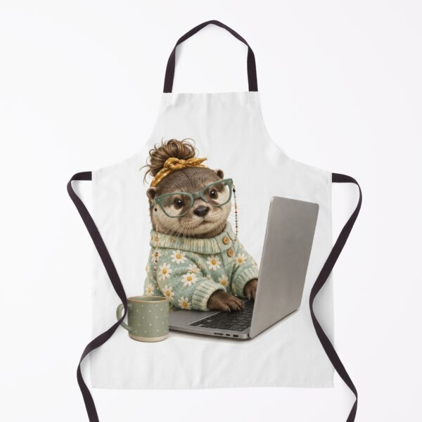 Item preview, otter with his laptop designed and sold by Snurly.