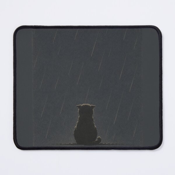Item preview, Cat Sitting in the Rain – Minimalist Japanese Woodblock Style | Edo Cats No. 20 designed and sold by Planthem.
