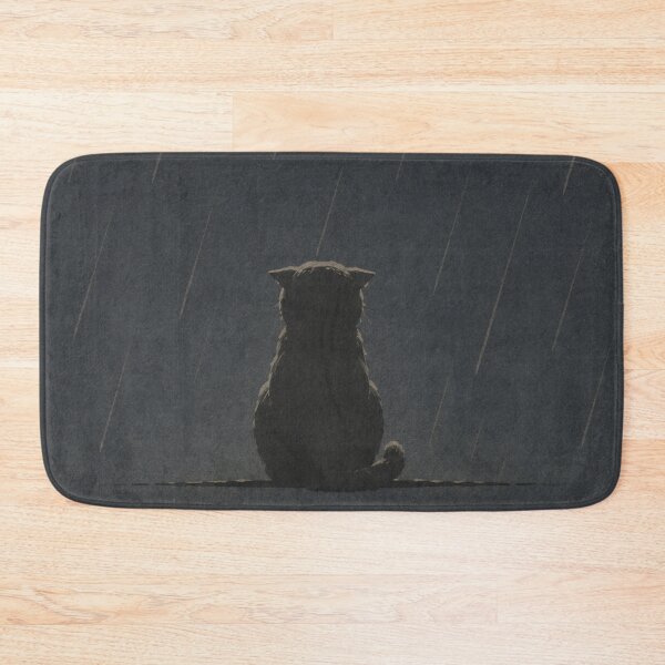 Item preview, Cat Sitting in the Rain – Minimalist Japanese Woodblock Style | Edo Cats No. 20 designed and sold by Planthem.