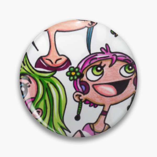 Item preview, Whimsical Cartoon Girls and Purple Cat designed and sold by OceanBreezes.