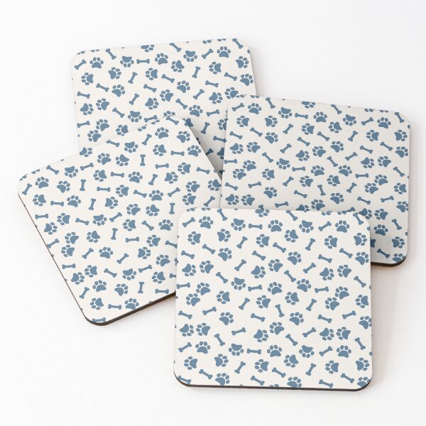 Item preview, Cream And Blue Dog Paw And Bone Pattern designed and sold by pattern-archive.