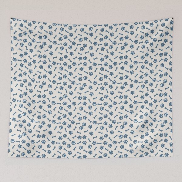 Item preview, Cream And Blue Dog Paw And Bone Pattern designed and sold by pattern-archive.