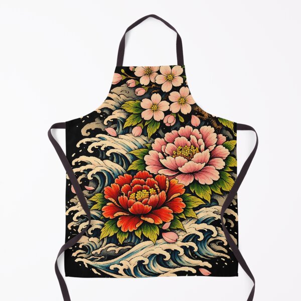 Item preview, Japanese Flowers Tattoo Art — Peonies & Sakura in Irezumi Style designed and sold by Neo Tokio.