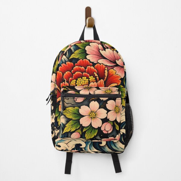 Item preview, Japanese Flowers Tattoo Art — Peonies & Sakura in Irezumi Style designed and sold by Neo Tokio.