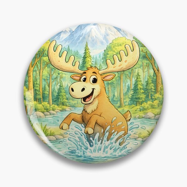Item preview, Playful Mountain Moose | Splashing Woodland Adventure designed and sold by Clothes With Smiling Animals Walt Gral.