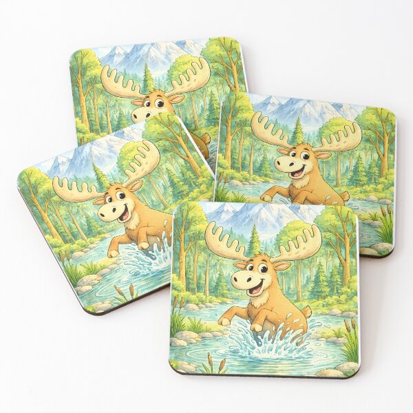 Item preview, Playful Mountain Moose | Splashing Woodland Adventure designed and sold by Clothes With Smiling Animals Walt Gral.