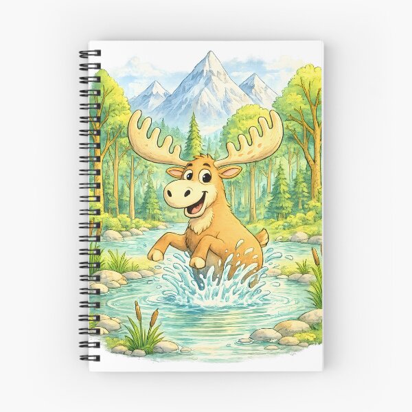 Item preview, Playful Mountain Moose | Splashing Woodland Adventure designed and sold by Clothes With Smiling Animals Walt Gral.