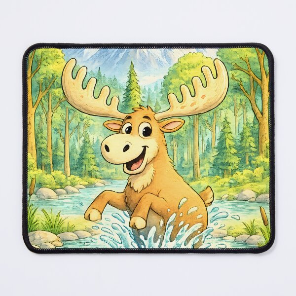 Item preview, Playful Mountain Moose | Splashing Woodland Adventure designed and sold by Clothes With Smiling Animals Walt Gral.
