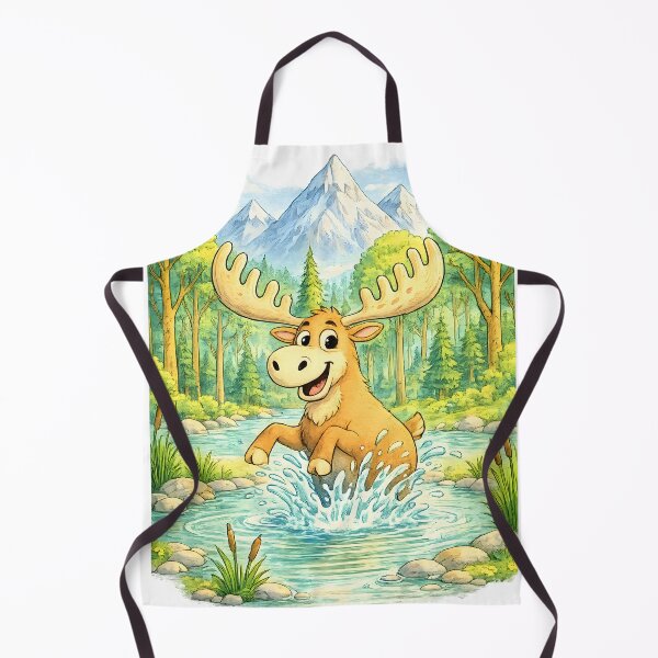Item preview, Playful Mountain Moose | Splashing Woodland Adventure designed and sold by Clothes With Smiling Animals Walt Gral.