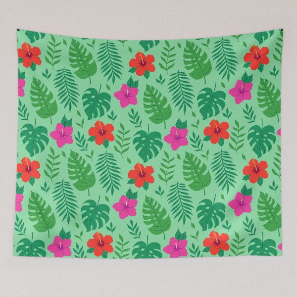 Item preview, tropical flowers and leaves designed and sold by burbura.