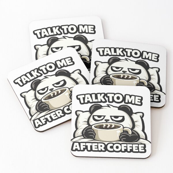 Item preview, Funny Panda Coffee Lover Sticker | Talk To Me After Coffee Quote designed and sold by Gremlin Hours.