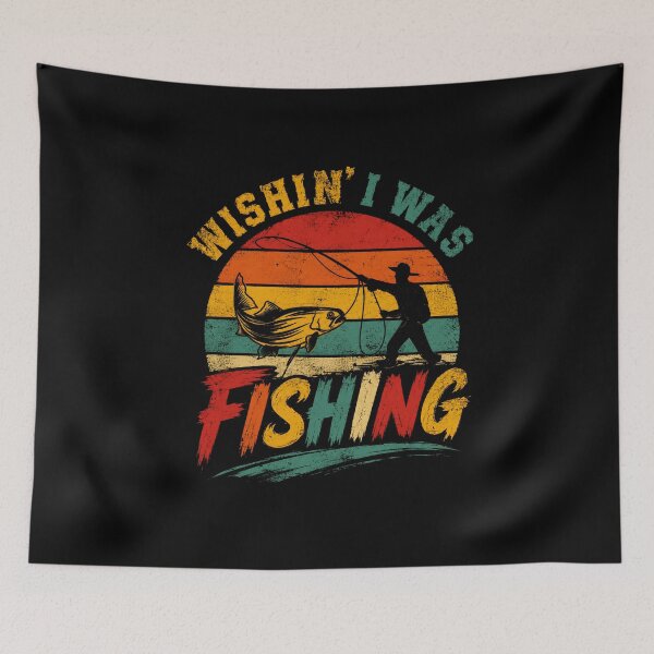 Item preview, Wishin' I Was Fishing Angler Fisherman Hobbyist designed and sold by SkeletonsDanger.