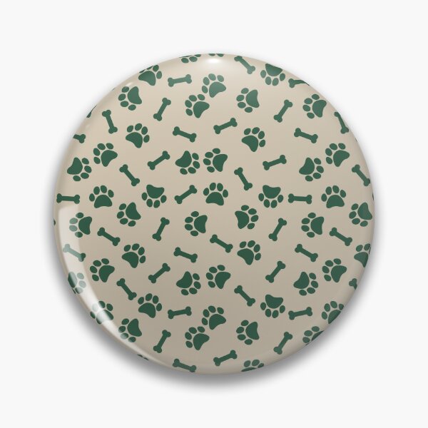 Item preview, Sand And Green Dog Paw And Bone Pattern designed and sold by pattern-archive.