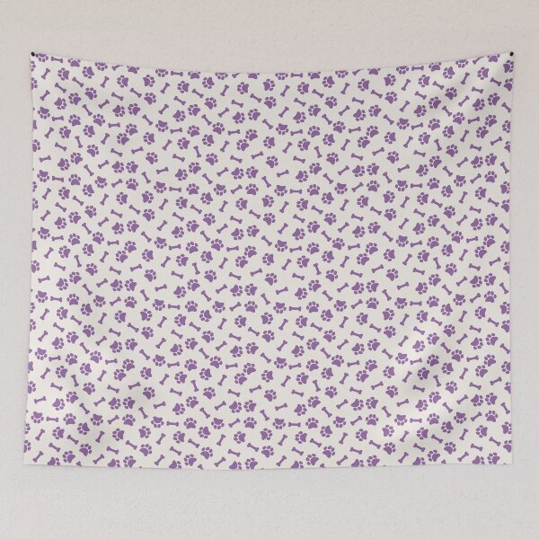 Item preview, Cream And Purple Dog Paw And Bone Pattern designed and sold by pattern-archive.