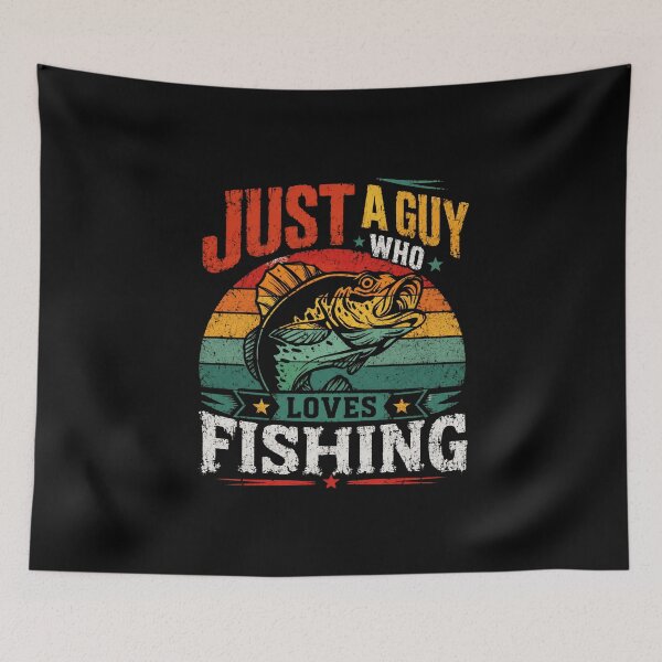 Item preview, Just A Guy Who Loves Fishing - Fisherman Angler Hobbyist Gift designed and sold by SkeletonsDanger.