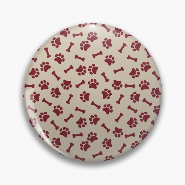 Item preview, Beige And Red Dog Paw And Bone Pattern designed and sold by pattern-archive.