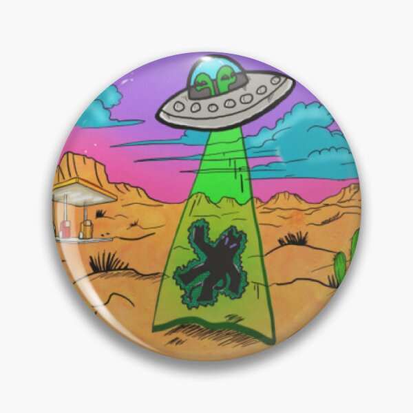 Item preview, UFO Alien Abduction Desert Gas Station designed and sold by RetroGalaxies.