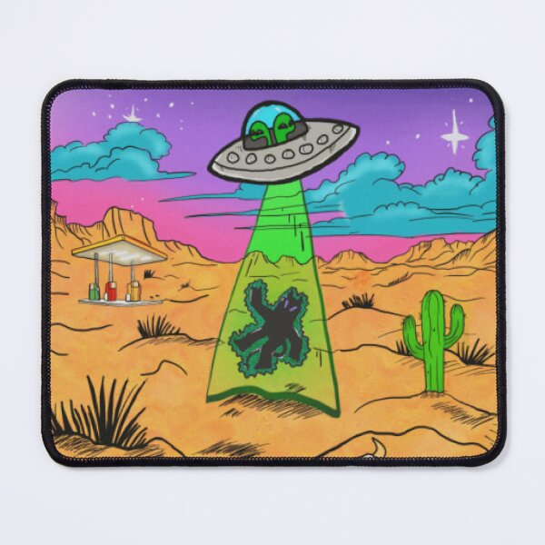 Item preview, UFO Alien Abduction Desert Gas Station designed and sold by RetroGalaxies.