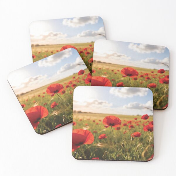 Item preview, Vibrant Red Poppy Flower Field in Golden Summer Meadow designed and sold by Dezinix.