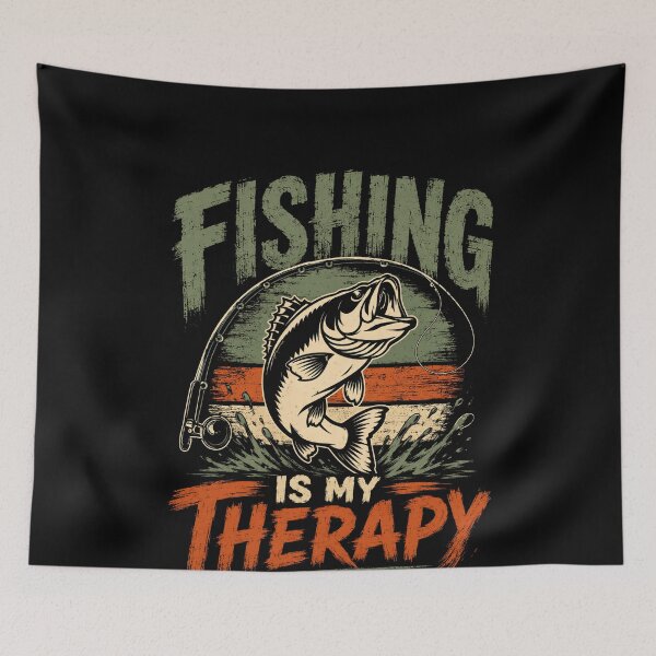 Item preview, Fishing Is My Therapy Angler Fisherman Bass Fishing Hobby designed and sold by SkeletonsDanger.