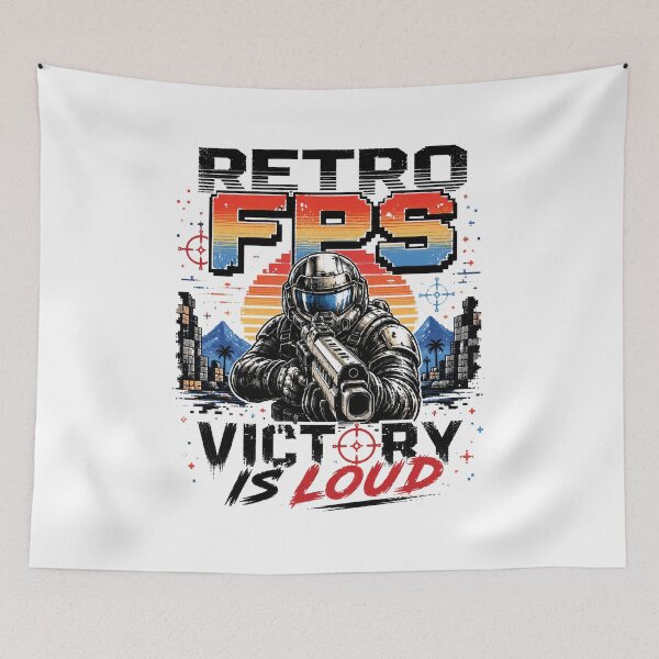 Item preview, Retro FPS Victory Is Loud T-Shirt | Vintage First Person Shooter Gaming Graphic | Retro Gamer Tee designed and sold by Graphic Therapist.