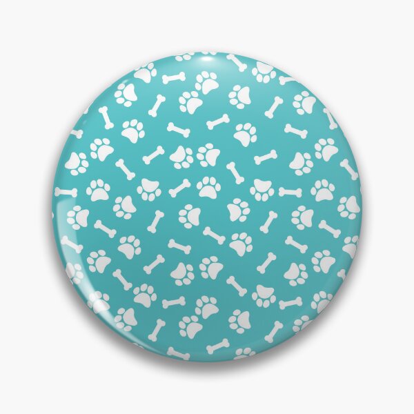 Item preview, Aqua And White Dog Paw And Bone Pattern designed and sold by pattern-archive.