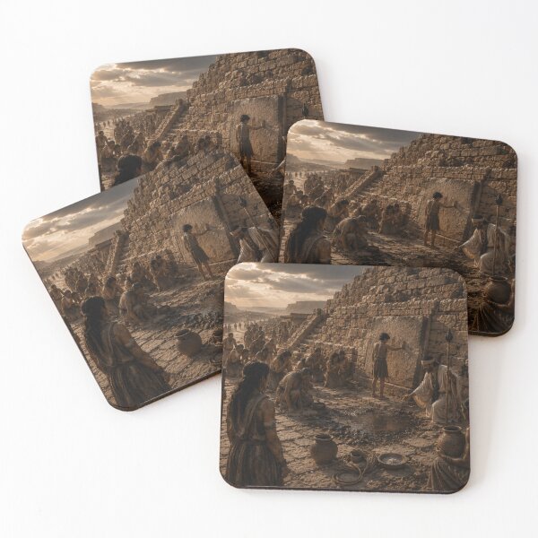 Item preview, Ancient Desert Monument Fantasy Art Print | Lost Civilisation Ceremony Wall Art designed and sold by Element Horizon Studio.