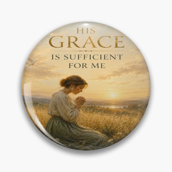 Item preview, His Grace Is Sufficient For Me Christian Cross Art designed and sold by Faith & Grace design .