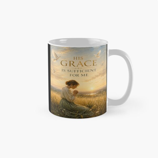 Item preview, His Grace Is Sufficient For Me Christian Cross Art designed and sold by Faith & Grace design .