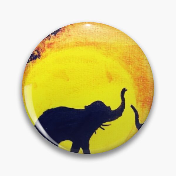 Item preview, African Sunset Silhouette Elephants Painting designed and sold by RetroGalaxies.