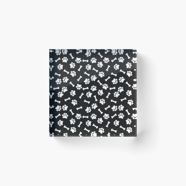 Item preview, Black And White Dog Paw And Bone Pattern designed and sold by pattern-archive.