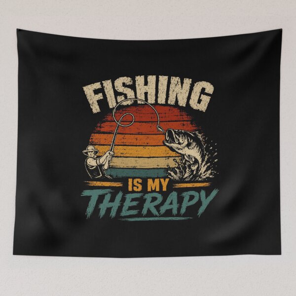 Item preview, Fishing Is My Therapy Angler Fisherman Hobby Outdoors designed and sold by SkeletonsDanger.