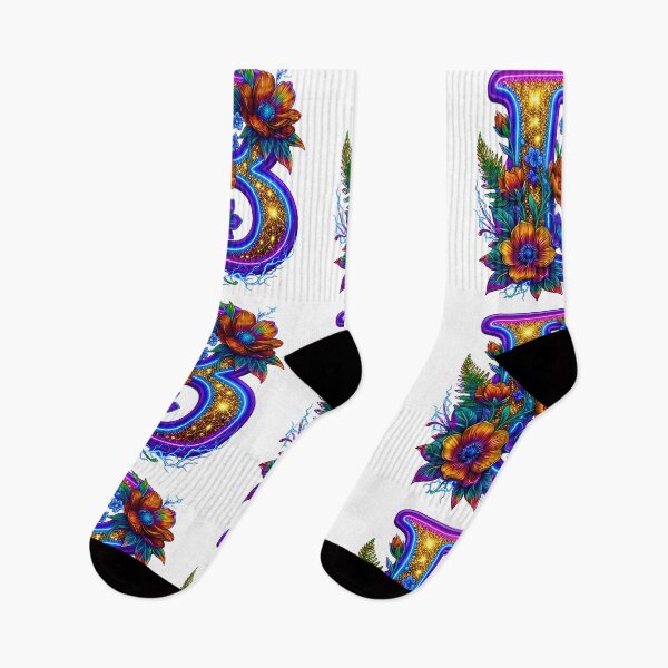 Artikelvorschau, Kopie des floralen Neon-B-Initialen-Monogramms entworfen und verkauft von MBBialyPiksel.