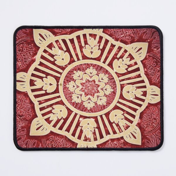 Item preview, Ornate Red and Cream Wheel Mandala designed and sold by StudioGothics.