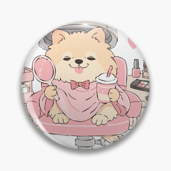 Item preview, Cute cartoon Pomeranian dog enjoying a beauty salon treatment  designed and sold by maewjpho.