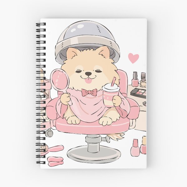 Item preview, Cute cartoon Pomeranian dog enjoying a beauty salon treatment  designed and sold by maewjpho.