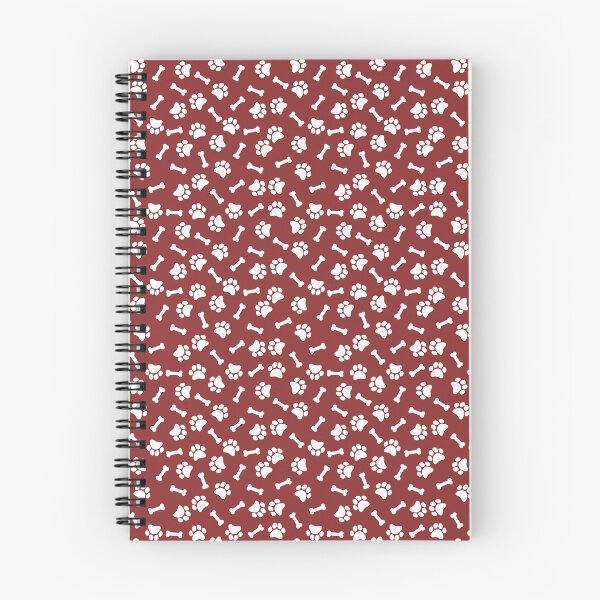 Item preview, Brick Red And White Dog Paw And Bone Pattern designed and sold by pattern-archive.