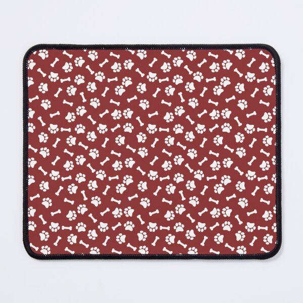 Item preview, Brick Red And White Dog Paw And Bone Pattern designed and sold by pattern-archive.