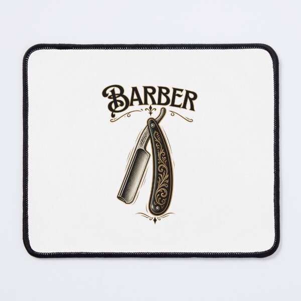 Item preview, Classic Barber Script Straight Razor Vintage Design designed and sold by Barber MD Culture.