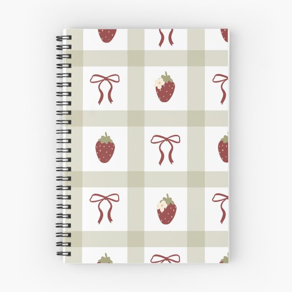 Item preview, cottagecore strawberry gingham pattern | cute coquette bows checkered vintage designed and sold by Mypixieart.