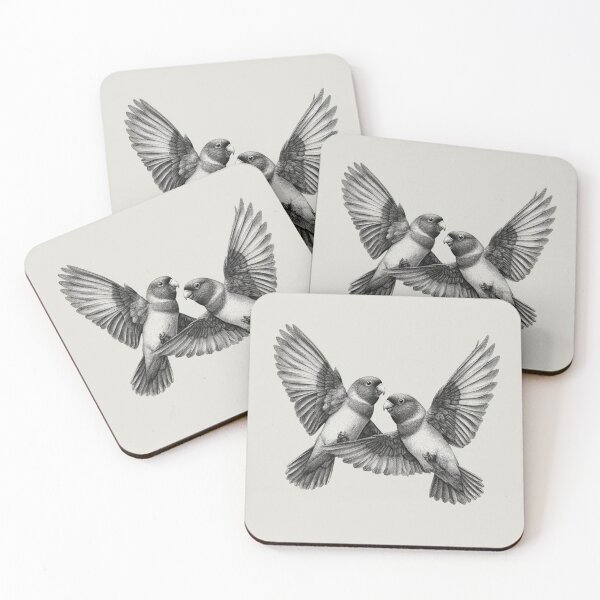 Item preview, A pair of Lovebirds in mid-flight, Birds in Motion designed and sold by CDC40.