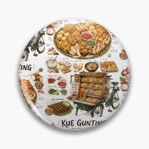Item preview, Kue Gunting (Kue-Kue Medan) Recipe Shirt – Hand-Drawn Italian Pasta Cooking Diagram Tee, Minimalist Food Illustration designed and sold by fishnsteve.
