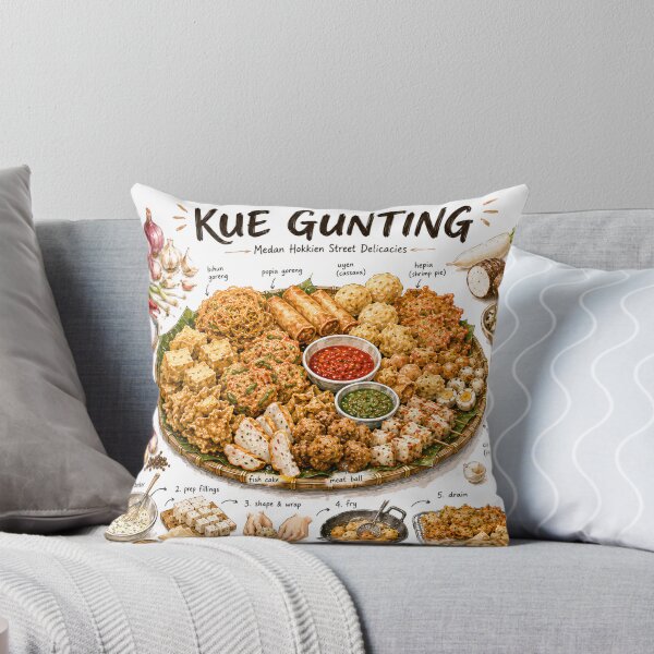 Item preview, Kue Gunting (Kue-Kue Medan) Recipe Shirt – Hand-Drawn Italian Pasta Cooking Diagram Tee, Minimalist Food Illustration designed and sold by fishnsteve.
